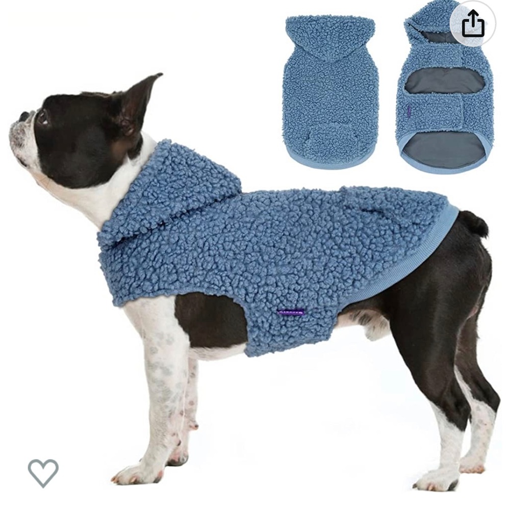 Sherpa hoody for small dog. Never worn. Velcro strap. Size Medium